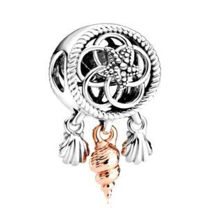 Womens Multi-Colored Shell Dreamcatcher Charm